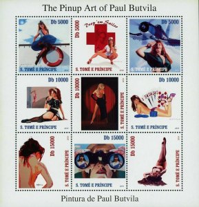 The Pinup Art Stamp Paul Butvila Drp 'em Sailor S/S MNH #4578-4586