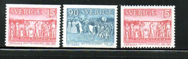 Sweden Sc 556-8 1960Target Shooting stamp set mint NH