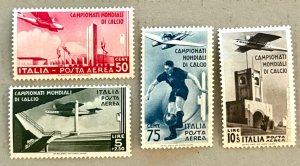 Italy C62-C65 / 1934 Football World Cup Airmail Stamps / MH