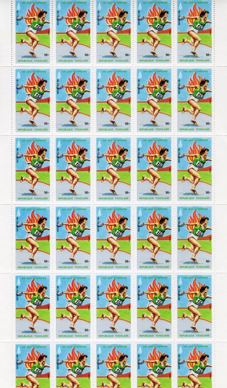 TOGO 1979 Sc#1035/37C392/94 MOSCOW 80 OLYMPICS 6 Mini-Sheetlets of 30 values