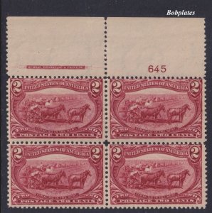 BOBPLATES US #286 Trans Mississippi Plate Block 645 Bia Imprint Stamps MNH *