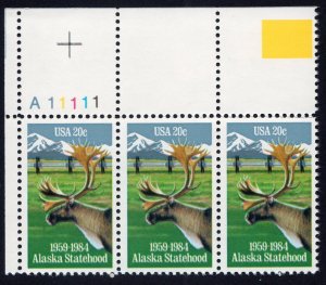 Scott #2066 Alaska Statehood Plate Block of 3 stamps - MNH