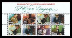 Hollywood Composers 2000 33¢ PLATE BLOCK Of 10 MNH Legends of Music  (pb1l)