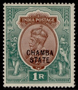 INDIAN STATES - Chamba GV SG53, 1r red-brown & green, M MINT. Cat £32.