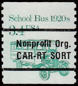 # 2123a MINT NEVER HINGED ( MNH ) PRE-CANS. SCHOOL BUS