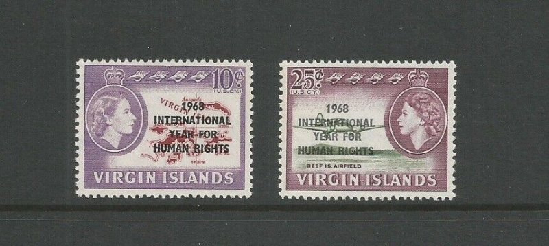 British Virgin Islands,1968 Human Rights Overprinted UMM Set SG 224/5