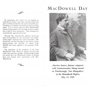 1940 FDC, #882, 5c Edward MacDowell, 1st MacDowell Association M-78 w/insert