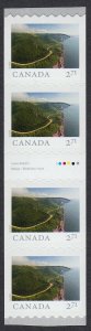 FAR AND WIDE = GUTTER COIL strip of 4 = CABOT TRAIL 2.71 MNH Canada 2020 #3219ii