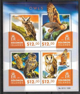 SOLOMON ISLANDS 2015 OWLS (1) MNH