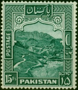 Pakistan 1948 15R Blue-Green SG42a P.14 Fine & Fresh VLMM