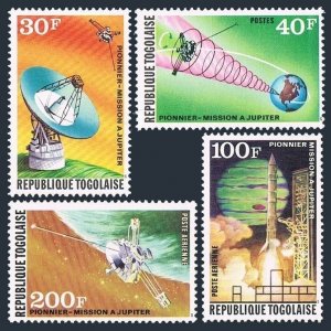 Togo 878-879, C227-C228, MNH. Michel 1047-1050. US Jupiter space probe, 1974.