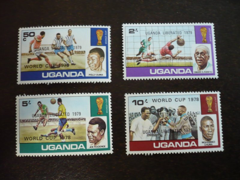 Stamps - Uganda - Scott# 253-257 - Mint Never Hinged Set of 4 Stamps-Overprinted