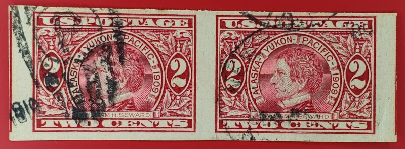 United States, Scott #371, F used horizontal pair