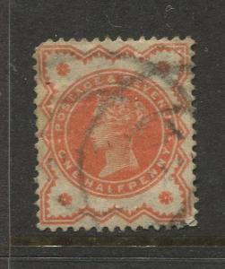 Great Britain  #111  Used 1887 Single 1/2p Stamp