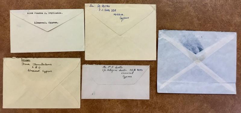 {BJ STAMPS} 5 1947 to 49 CYPRUS covers Fan mail  to Deanna Durbin George VI