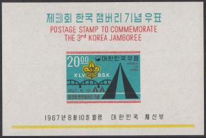 Korea 581a Scouts on Stamps MLH CV $5.50