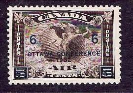 Canada-Sc#C4- id13696-unused NH 6c on 5c Airmail- 1932-