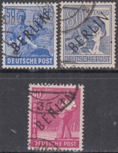 GERMANY Sc # 9N12,3,5 USED PART SET. For use in OCCUPATION SECTORS of BERLIN