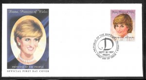 Just Fun Cover MARSHALL IS. #645 FDC Offical Tributes to Princess Diana (my5767)