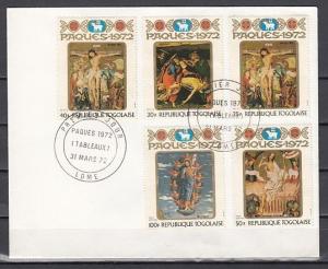 Togo, Scott cat. 805-7, C173-4. Easter Religious Paintings. First day cover. ^