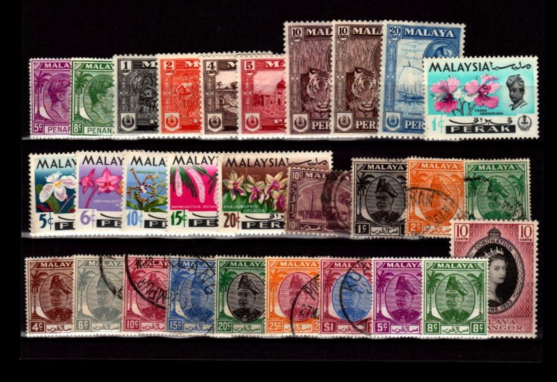 Malaya States 29 Mint and Used, some faults - C2898