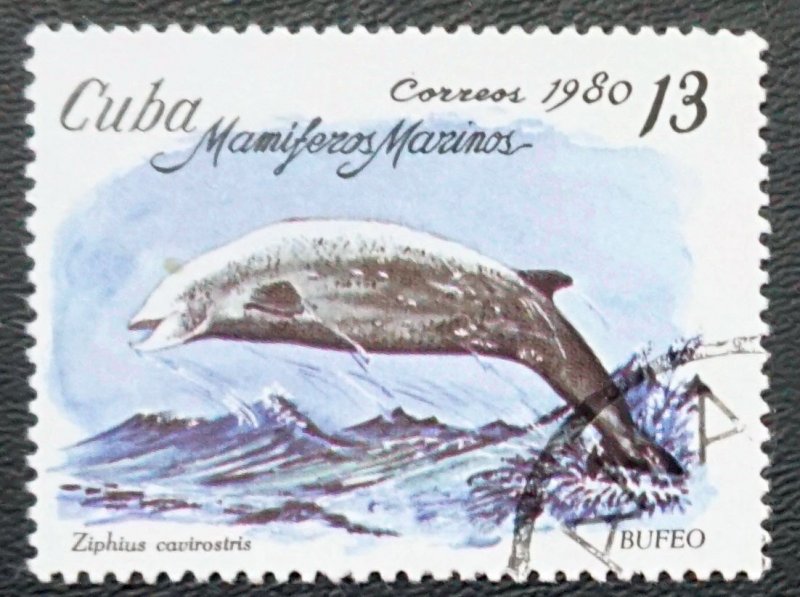 CUBA Sc# 2336 MARINE MAMMALS sea life ocean 13c 1980 used cto