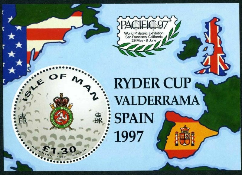 Isle of Man 756,MNH.Mi Bl.29. PACIFIC-1997. Ryder Cup, Valderrama, Spain.