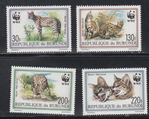 Burundi # 681-684, WWF - Felis Serval, Mint NH, 1/2 Cat.