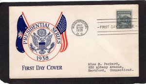 809 White House, FDC Plimpton cachet addressed