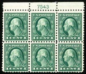 US Stamps # 424 MNH XF Plate Block Of 6 Scott Value $90.00 