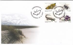 Butterflies - Denmark - 2007- Nature set of 4 on  fdc