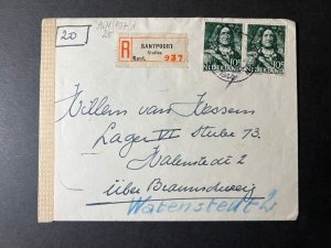 1944 Santpoort Netherlands Cover Santpoort to Waterstedt Concentration Camp KZ