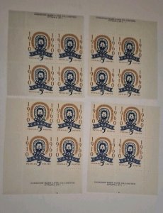 Canada 1960 #389 Girl Guides  MS Of Plate Blocks MNH