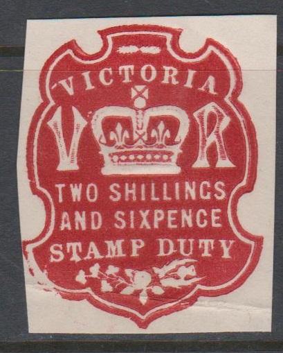 Victoria 2/6 Impressed Duty Stamp