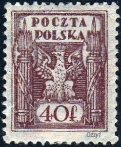 Poland 1922 Sc#173, SG#182 40f Eagle and Fasces MINT-VF-DOG-H.