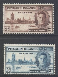 Pitcairn Islands Scott 9/10 - SG9/10, 1946 Victory Set MH*