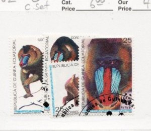 1991 Equatorial Guinea 159-62 Θ used VF  WWF Mandrill Baboon monkey stamp set