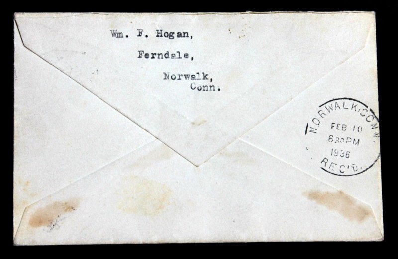 US #CE2 EFDC ERROR EFO WITH VIGNETTE SHIFT LEFT 1936