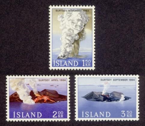 Iceland Sc# 372-4 MNH Surtsey Island Volcano