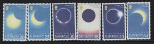 ALDERNEY, 128-133, (6)SET, MNH, 1999, TOTAL SOLAR ECLIPSE