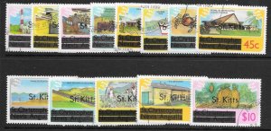 ST.KITTS SG29A/41A 1980 DEFINITIVE OVPT SET WITH WMK USED