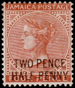 Jamaica Scott 27 (1890) Mint H F-VF, CV $40.00 M