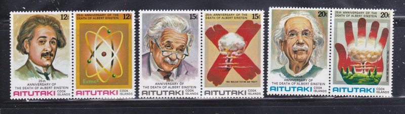 Aitutaki 187a, 189a, 191a Set MNH Albert Einstein