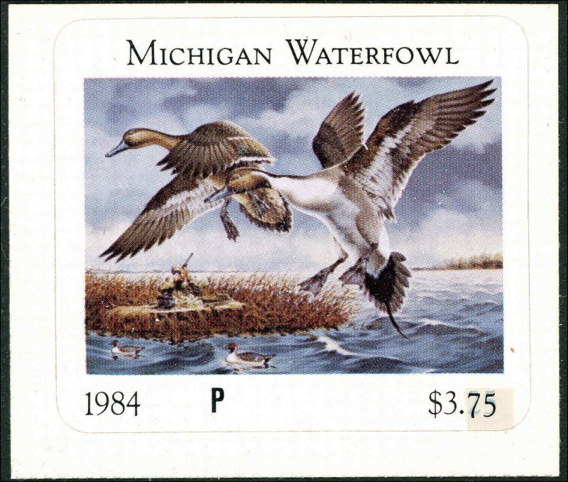 MICHIGAN  #9P  1984 STATE DUCK STAMP PROOF PINTAILS by Paul Bridgford