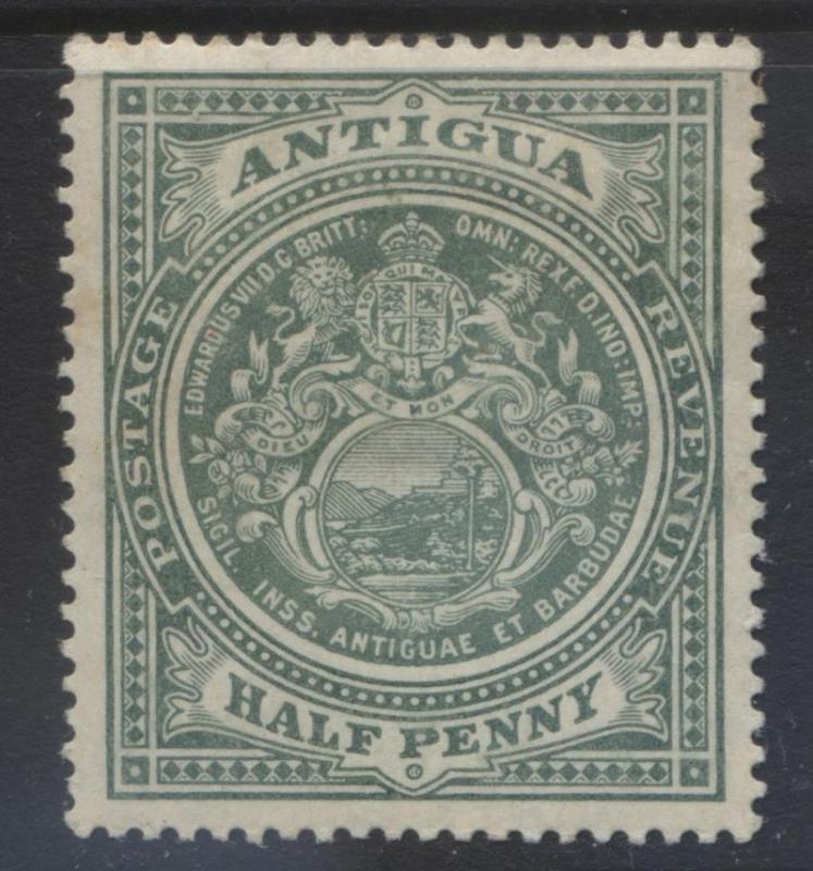 Antigua - Scott 31 - Seal of Colony -1908 - MH - 1/2p Stamp - WMK - 3