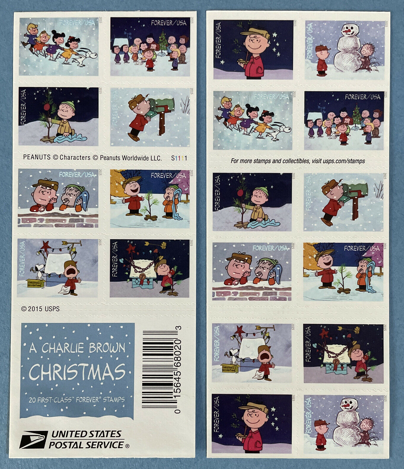 Charlie Brown Christmas Forever Stamps .. Unused US Postage Stamps