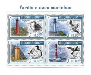 Mozambique - 2018 Lighthouses and Seabirds - 4 Stamp Sheet - MOZ18207a2