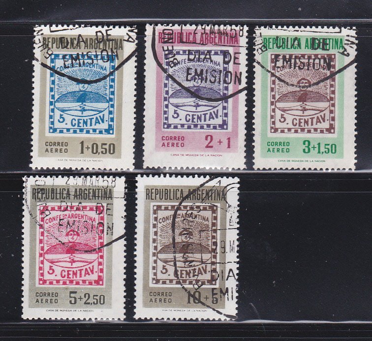 Argentina CB8-CB12 Set U Stamps On Stamps (D)