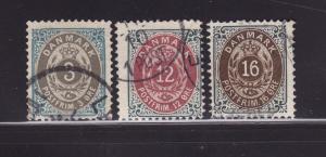 Denmark 41b, 46a-47a U Numerals