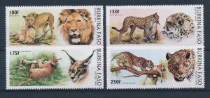 [30236] Burkina Faso 1996 Wild Animals Mammals Lion Leopard MNH